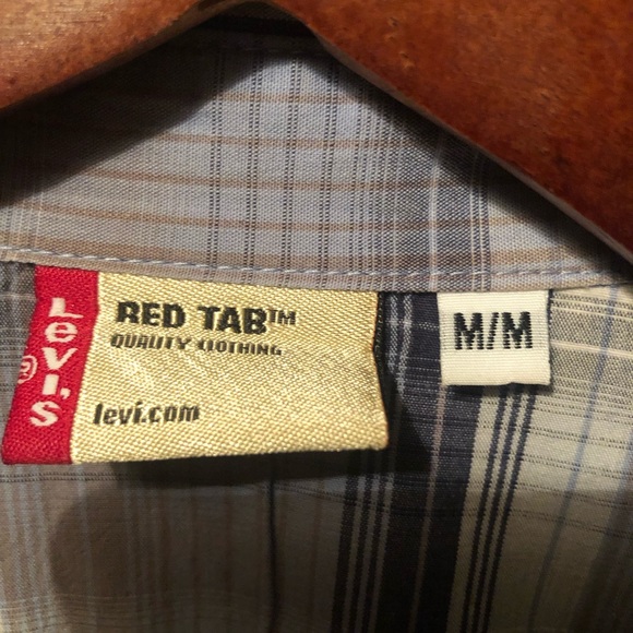 🍒3/30$.LEVI'S RED TAB Plaid Long Sleeve Shirt. Size M (12-14 yrs) - Picture 5 of 8